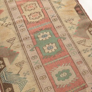 earth tone rug, turkish handmade rug, hanging rug, doorstep rug, vintage rug, rugs for kitchen, 2.7x3.9 ft, vanity rug, soft rug, DC 5762 image 4