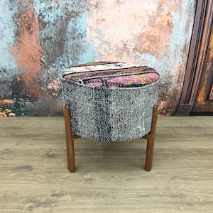 Bean bag ottoman, Upholstered bench, Dressing table bench, Kilim rug bench, Make up stool, Yoga stool, Stool for sofa, Shoe bench, DCFV 43