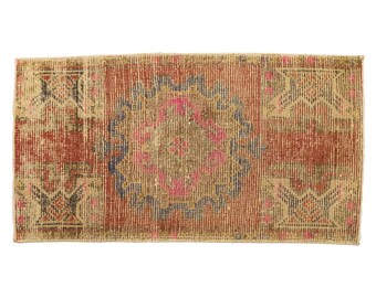 Alfombra de entrada, alfombra para fregadero de cocina, alfombra antigua, alfombras para cocina, alfombra para escalones, tapete para escaleras, alfombra turca vintage, 1.6 x 3 pies, alfombra genial, DC 2953