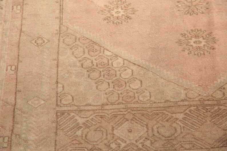 Hand Knotted Rug, Blush Pink Rug, Gallery Rug, Soft Turkish Rug, Under