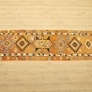 schattig tapijt, geometrisch designtapijt, nomadisch tapijt, abstract designtapijt, herki runner tapijt, antiek tapijt, traptapijt, 2,9 x 11,9 ft, DC 6441 afbeelding 2