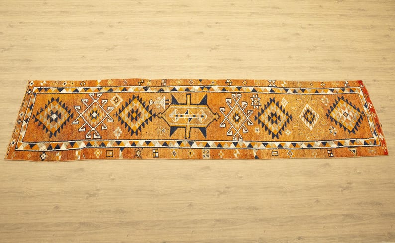 schattig tapijt, geometrisch designtapijt, nomadisch tapijt, abstract designtapijt, herki runner tapijt, antiek tapijt, traptapijt, 2,9 x 11,9 ft, DC 6441 afbeelding 2