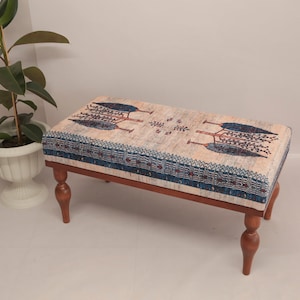 Bench for bedroom, Window bench, Farmhouse bench, Hallway bench, Footstool ottoman, Boho piano bench, Entry bench, Handmade furniture