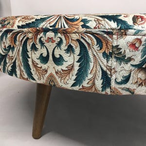 Round coffe table, Circle mid table, Handmade ottoman bench, Boho chic ottoman, Floral coffee table, Breakfast table