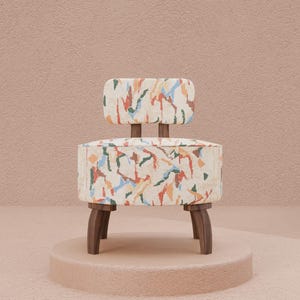 Rustic chair, Decorative chair, Multicolor armchair, Premium fabric chair, Designer chair, Bedroom chair, Comfortable sitting chair,DCP 5371