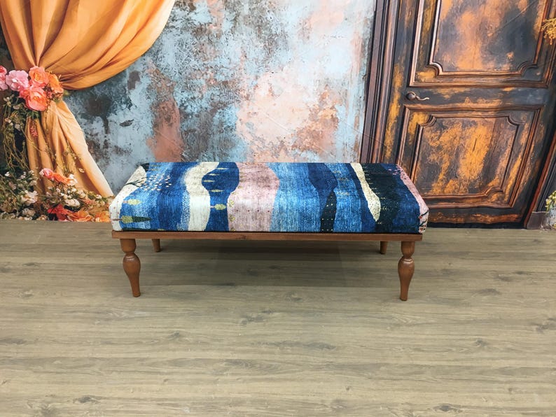 Vanity bench, Boho decor bench, Bedroom bench, Sitting bench, Cozy bench, Foyer bench, Yoga bench, Upholstered bench, Dining table bench