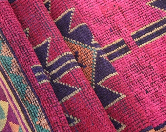 herki turkish rug, bohemian wool rug, stair rug, corridor rug, soft wool rug, vintage oushak rug, 3x10.5 ft, textured rug, jute rug, DC4421