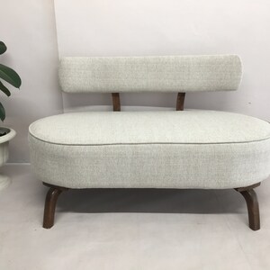 Linen Upholstered 2 Seater Sofa, Handmade Couch, Living Room Couch, Soft Armchair, Sitting Couch, Porch Furniture