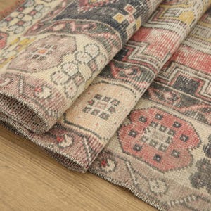 handmade wool rug, rug for sale, distressed rug, oushak area rug, oriental rug, vintage rug, 3.7 x 6.9 ft, cozy rug, aesthetic rug, DC 7106
