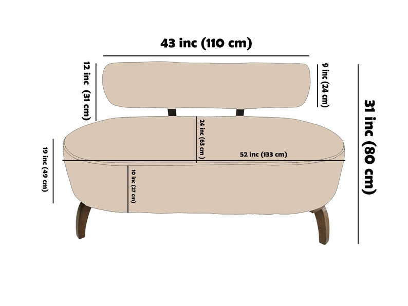 Handmade Couch, Futon Couch, 2 Seater Couch, Sofa For Small Space, Upholstered Sofa, Single Sofa, Lazy Couch, Chic Sofa, Sofa Without Arms