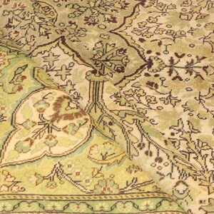 genuine wool rug, sage green rug, oriental rug, saloon rug, turkish handmade rug, wedding rug, 6.6x9.7 ft, vintage rug, large rug, DC 6816