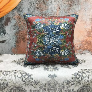 Lumbar cushion, Floral pillow cover, Chair cushion, Aesthetic pillow, Sofa pillow, Vernal pillowcase, Boho pillow, Retro pillow, DCP 5248