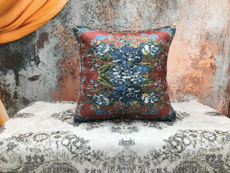 Lumbar cushion, Floral pillow cover, Chair cushion, Aesthetic pillow, Sofa pillow, Vernal pillowcase, Boho pillow, Retro pillow, DCP 5248