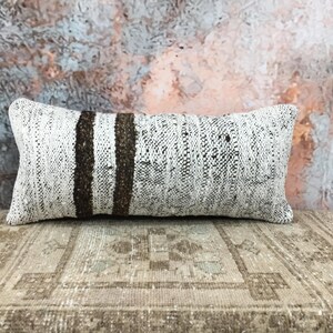 cozy pillow case, vintage rug pillow, handmade cushion, primitive pillow, unique gift, saloon decor, neck pillow cover, 12x26 pillow, DC 03