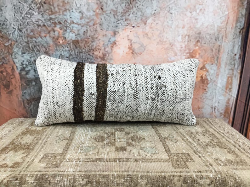 cozy pillow case, vintage rug pillow, handmade cushion, primitive pillow, unique gift, saloon decor, neck pillow cover, 12x26 pillow, DC 03