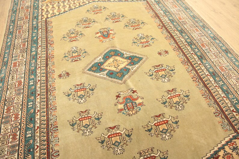 handmade wool rug, sage green rug, aesthetic rug, vintage rug, hipster rug, sustainable area rug, large turkish rug, 8.1x11.5 ft, DC 6563