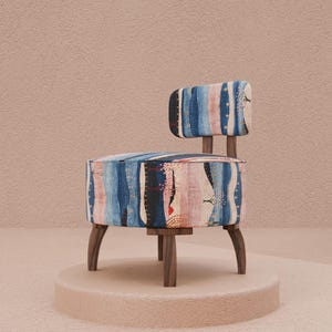 Single Chair, Armless Chair, Retro Chair, Futon Chair, Comfy Chair, Reading Chair, Circle Chair, Handmade Furniture, Make Up Chair, DCP 329