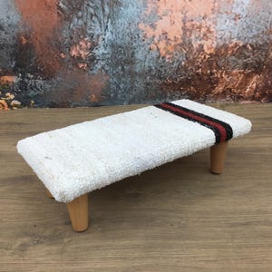 Boho chic step stool, Vintage rug step stool, Footstool pad, Footstool pouf, Short stool, Artisan step stool, Under desk stool, DC AB 92