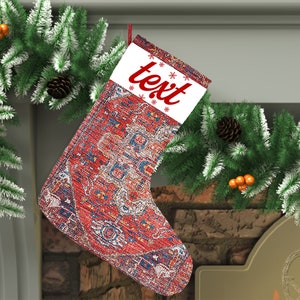 traditional stocking, family name stocking, fireplace stocking, chenille woven, personalized stocking, christmas stocking, party sock, DC712