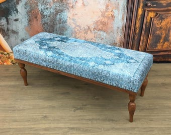 Ottoman bench, Design furniture bench, Footstool bench, Handwoven bench, Entryway bench, Retro bench, Bohemian bench, Meditation bench