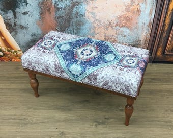 Telephone bench, Handmade bench, Upholstered bench, Dressing table bench, Blanket bench, Hallway bench, Vanity bench, Bohemian bench
