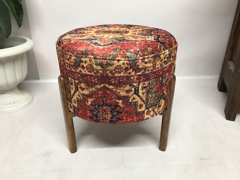 Round stool, Bean bag ottoman, Footrest stool, Sofa stool, Padded stool, Comfortable stool, Wood work bench, Upholstered bench, Low stool