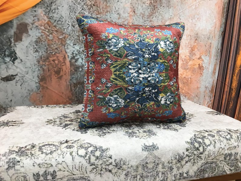 Lumbar cushion, Floral pillow cover, Chair cushion, Aesthetic pillow, Sofa pillow, Vernal pillowcase, Boho pillow, Retro pillow, DCP 5248
