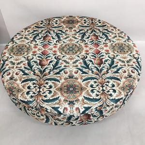 Round coffe table, Circle mid table, Handmade ottoman bench, Boho chic ottoman, Floral coffee table, Breakfast table