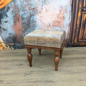 Pouf ottoman, Dressing table stool, Shower stool, Kilim rug bench, Footrest stool, Vanity bench, Upholstered bench, Shoe bench, DCB 45x45 26