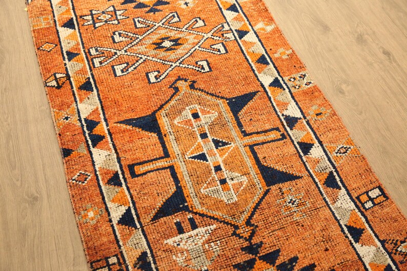 schattig tapijt, geometrisch designtapijt, nomadisch tapijt, abstract designtapijt, herki runner tapijt, antiek tapijt, traptapijt, 2,9 x 11,9 ft, DC 6441 afbeelding 4