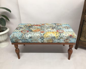 Handmade bench, Entryway bench, Primitive bench, Accent bench, Vanity bench, Coffee bench, Ottoman bench, Covered bench, Bohemian bench