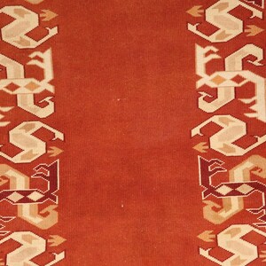 burnt orange rug, bordered rug, new looking rug, excellent runner rug, vintage rug, cultural decor rug, 2.9x9.3 ft, nomadic rug, DC 7169