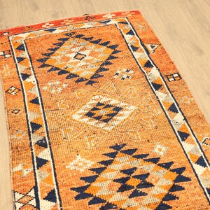 schattig tapijt, geometrisch designtapijt, nomadisch tapijt, abstract designtapijt, herki runner tapijt, antiek tapijt, traptapijt, 2,9 x 11,9 ft, DC 6441 afbeelding 3