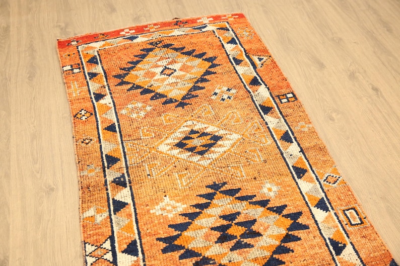 schattig tapijt, geometrisch designtapijt, nomadisch tapijt, abstract designtapijt, herki runner tapijt, antiek tapijt, traptapijt, 2,9 x 11,9 ft, DC 6441 afbeelding 3