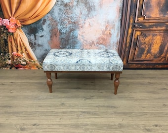 Ottoman for bedroom, Entry bench, Bohemian bench, Handmade bench, Saloon bench, Sitting bench, Office bench, Upholstered bench, Footstool