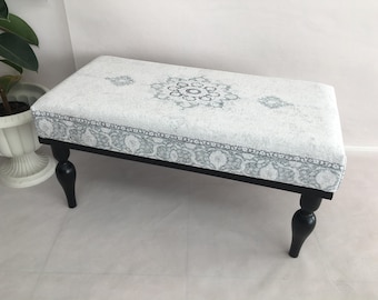 Bohemian bench, Window bench, Upholstered bench, Office bench, Dining bench, Handmade bench, Foyer bench, Footstool ottoman, Sitting bench