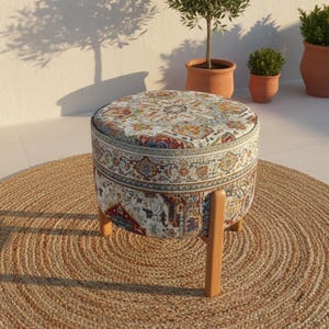Footstool pouf, Ottoman stool, Dressing table stool, Bohemian stool, Circle stool, Porch stool, Telephone stool,  Portable stool, Foot rest