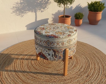 Footstool pouf, Ottoman stool, Dressing table stool, Bohemian stool, Circle stool, Porch stool, Telephone stool,  Portable stool, Foot rest