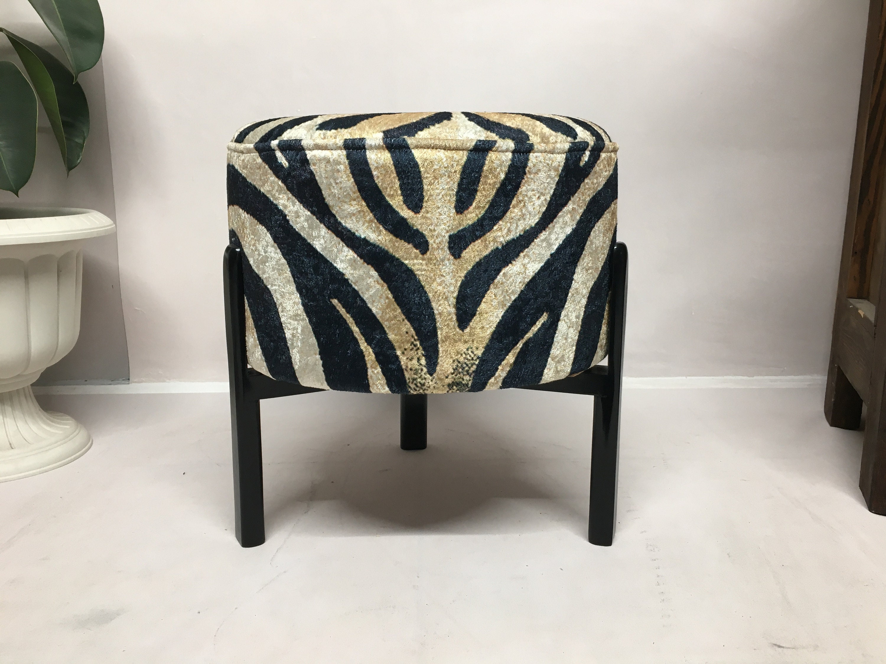 Zebra vanity stool sale
