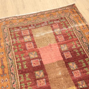 genuine area rug, traditional rug, soft textured rug, turkish vintage rug, nook rug, 4.4x6.6 ft, fireplace rug, hanging rug, DC 6645