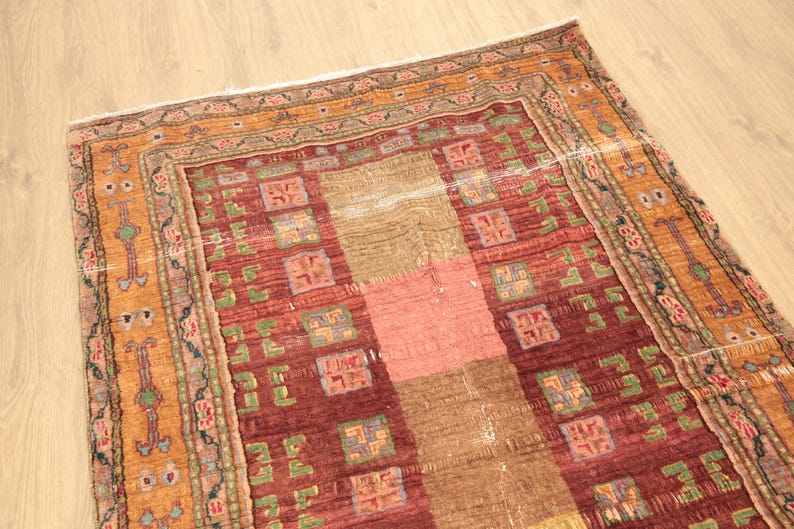 genuine area rug, traditional rug, soft textured rug, turkish vintage rug, nook rug, 4.4x6.6 ft, fireplace rug, hanging rug, DC 6645