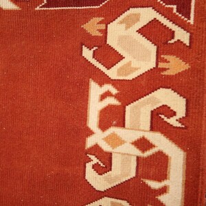 burnt orange rug, bordered rug, new looking rug, excellent runner rug, vintage rug, cultural decor rug, 2.9x9.3 ft, nomadic rug, DC 7169