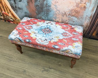 Hallway bench, Handmade bench, Shoe bench, Window bench, Living room bench, Bathroom bench, Upholstered bench, Ottoman chair, Boho bench