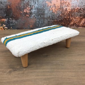 Pastel kilim upholstered stool, Striped design stool, Vanity table stool, Library stool, Stool for shower, Ottoman step stool, DC AB 99