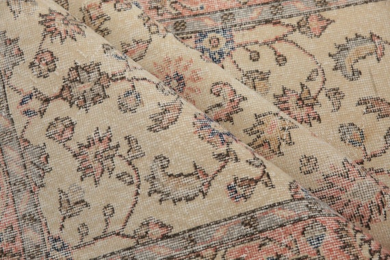 pastoral rug, rugs for bedroom, boho rug, genuine wool rug, vintage rug, ottoman rug, turkish handmade rug, 5x9 ft, oushak area rug, DC 3883