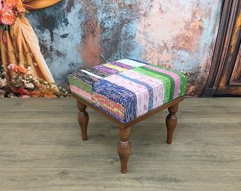 Sgabello ottomano, Sgabello imbottito, Panca retrò, Panca kilim