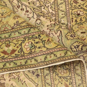 genuine wool rug, sage green rug, oriental rug, saloon rug, turkish handmade rug, wedding rug, 6.6x9.7 ft, vintage rug, large rug, DC 6816
