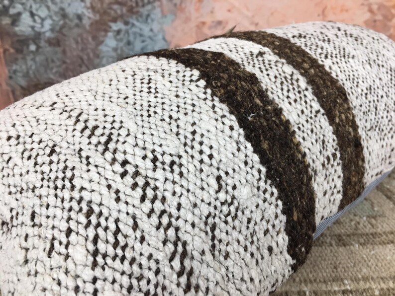 cozy pillow case, vintage rug pillow, handmade cushion, primitive pillow, unique gift, saloon decor, neck pillow cover, 12x26 pillow, DC 03