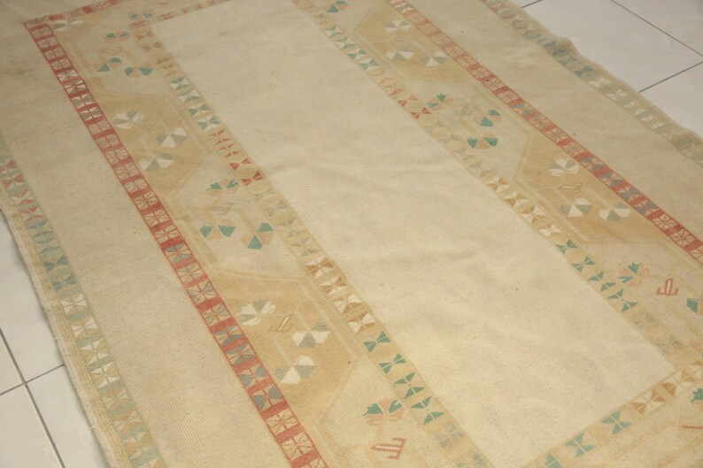 turkish oushak rug, earth tone rug, textured rug, handmade rug, vintage area rug, ethnic rug, 4.8x9.5 ft, living room rug, boho rug image 4