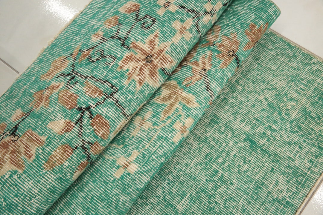 Aqua Rug, Pastoral Rug, Lovely Rug, Meditation Rug, Handmade Turkish ...